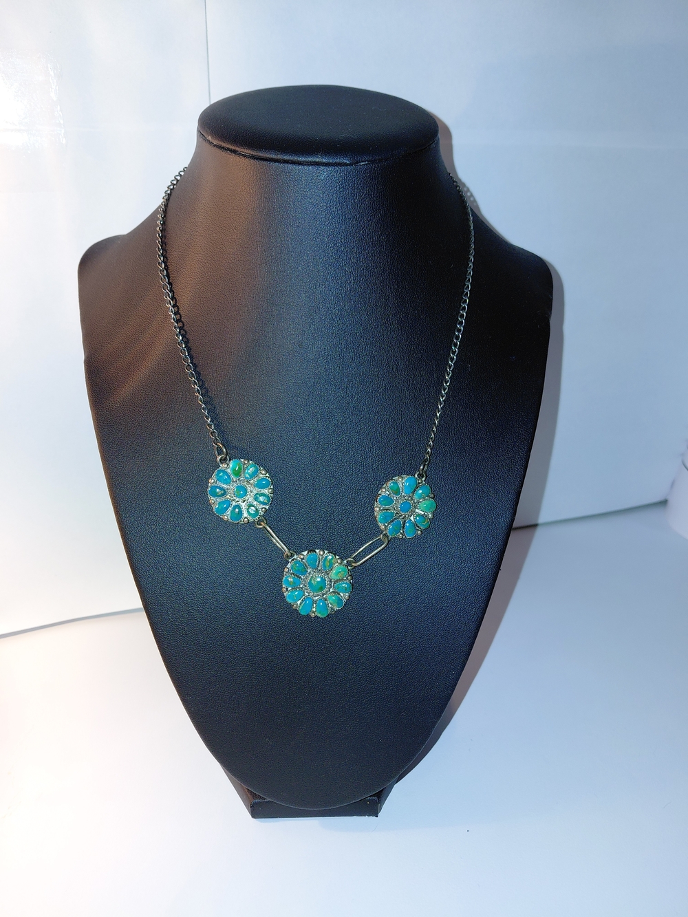 Turquoise Floral Medallion Necklace - Women Jewelry